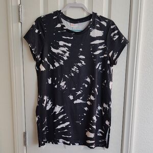 LuLaRoe Leslie Black and White tie-dye Tunic Top Size Small NWT